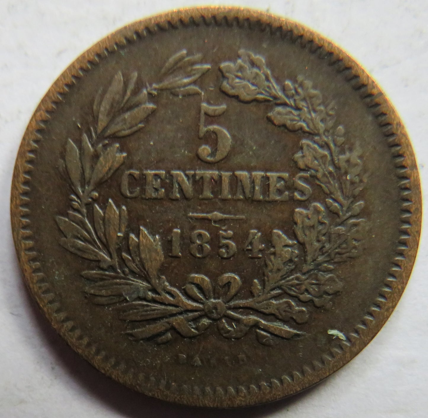 1854 Luxembourg 5 Centimes Coin