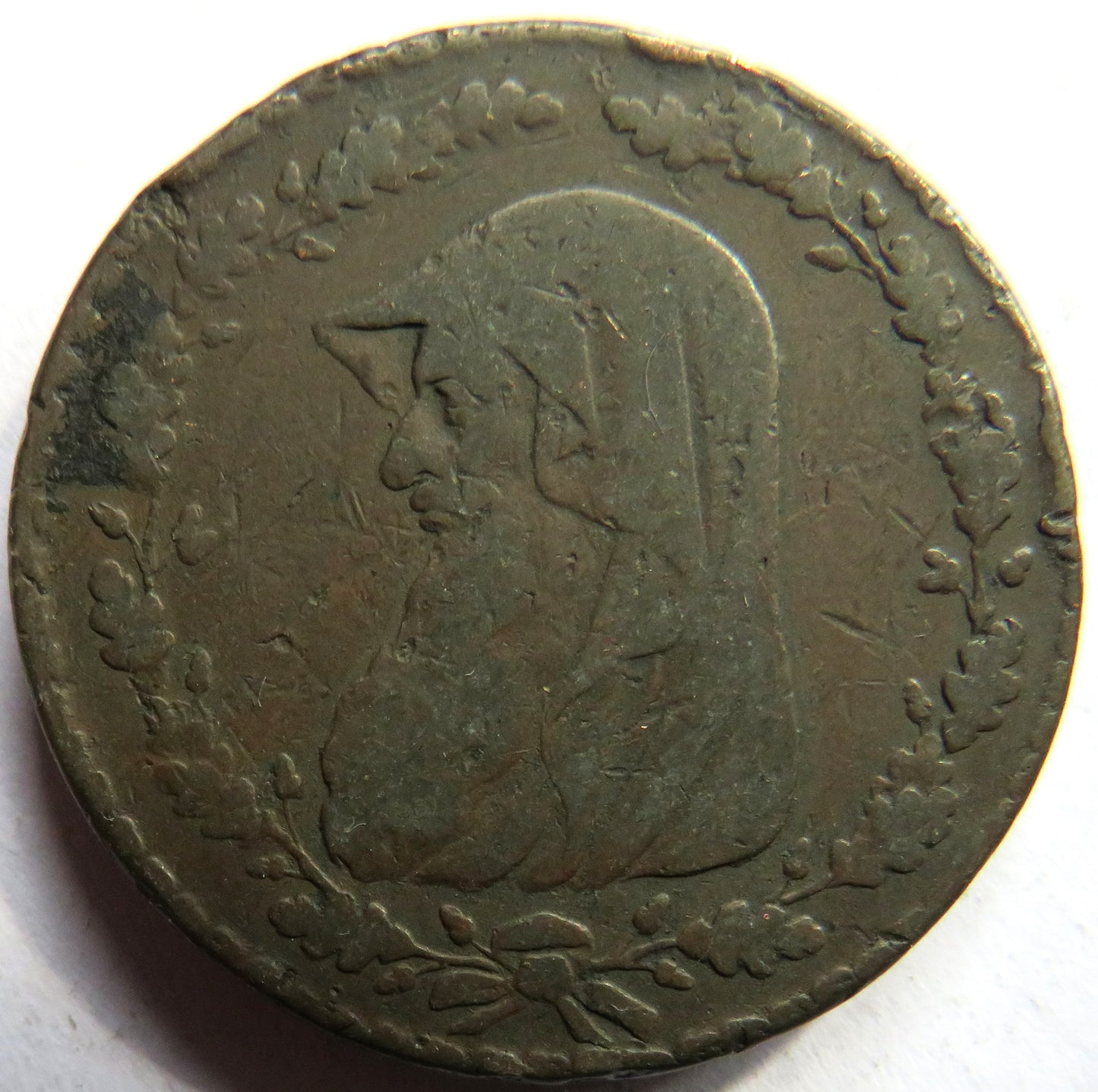 1788 Druids Head One Penny Token London, Liverpool or Anglesey