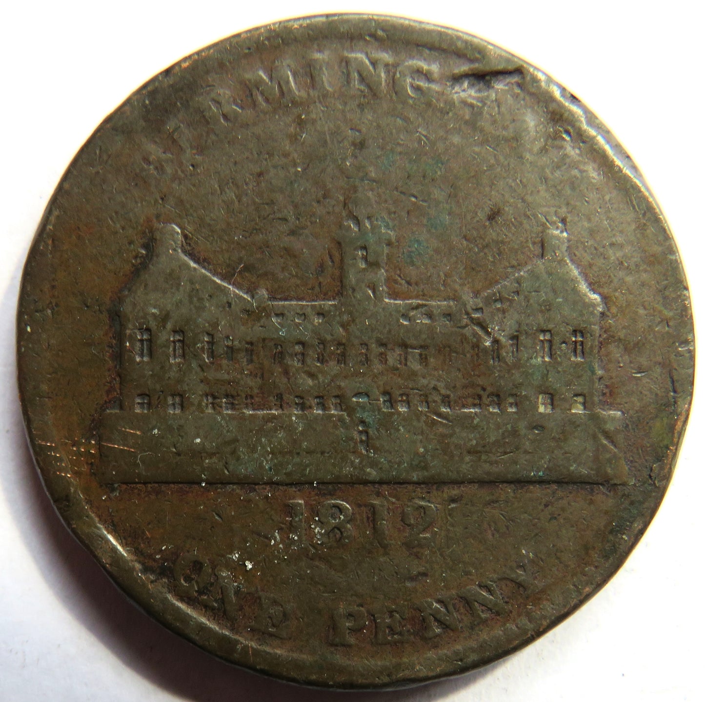 1812 Birmingham One Penny Token "Payable At The Workhouse"