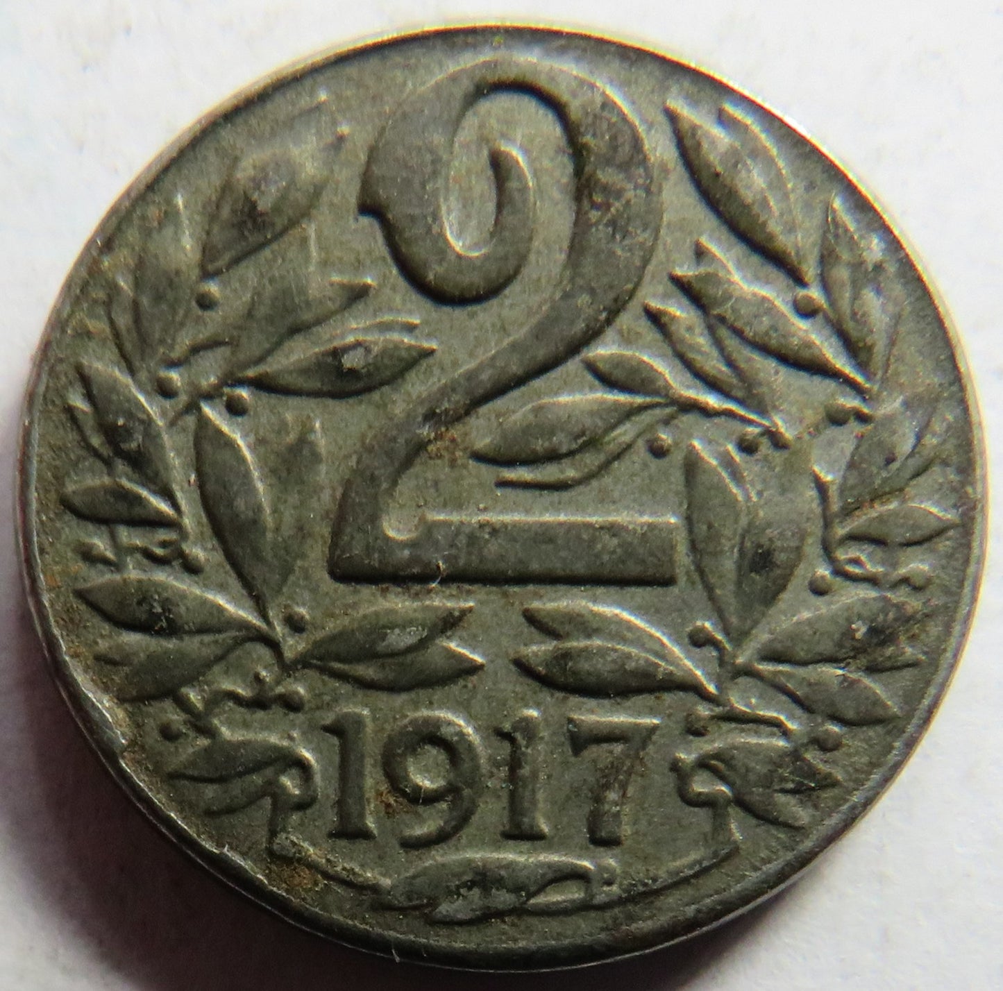 1917 Austria 2 Heller Coin