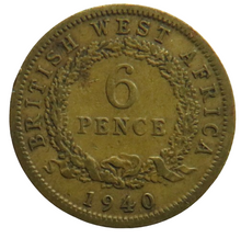 Load image into Gallery viewer, 1940 King George VI British West Africa Sixpence 6d Coin
