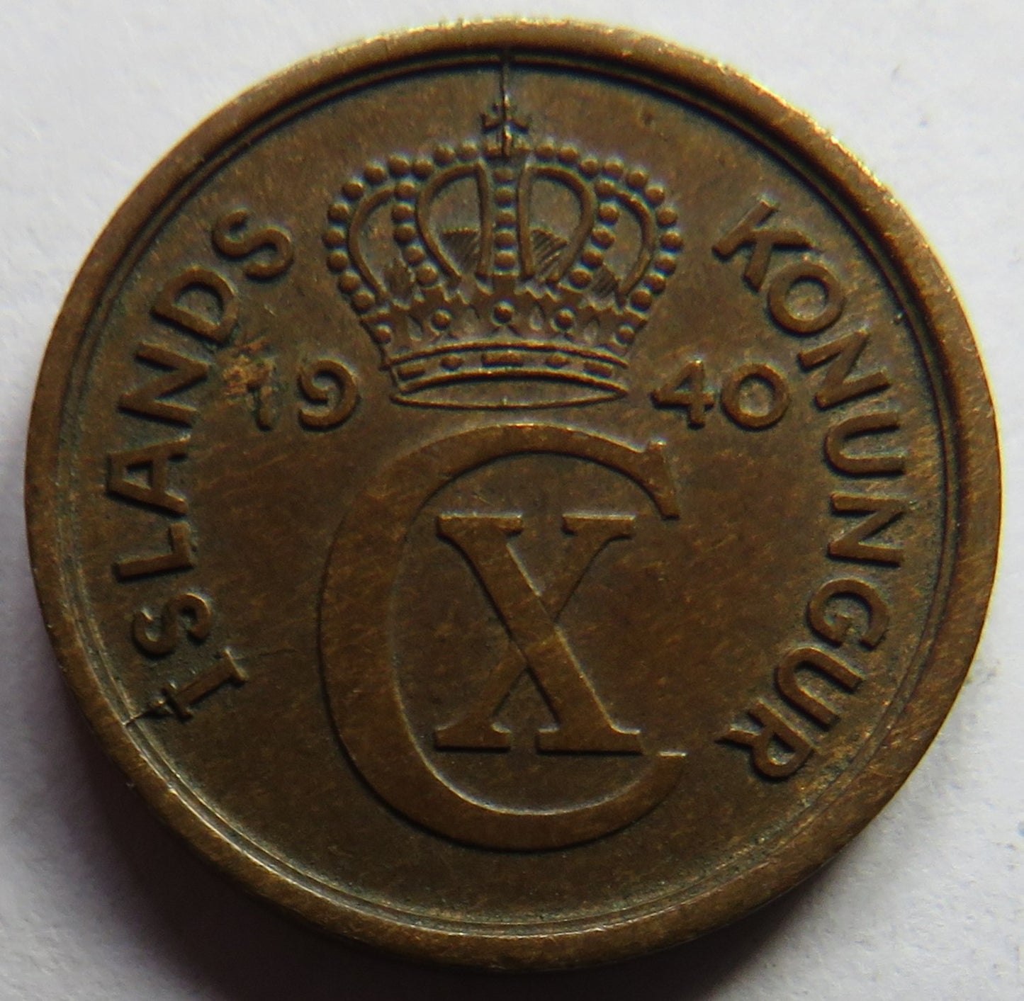 1940 Iceland One Eyrir Coin