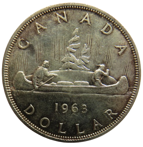 1963 Queen Elizabeth II Canada Silver $1 One Dollar Coin