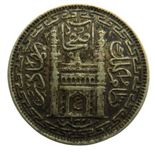 Load image into Gallery viewer, 1348 / 1930 India Princely state of Hyderabad Silver 2 Annas Coin
