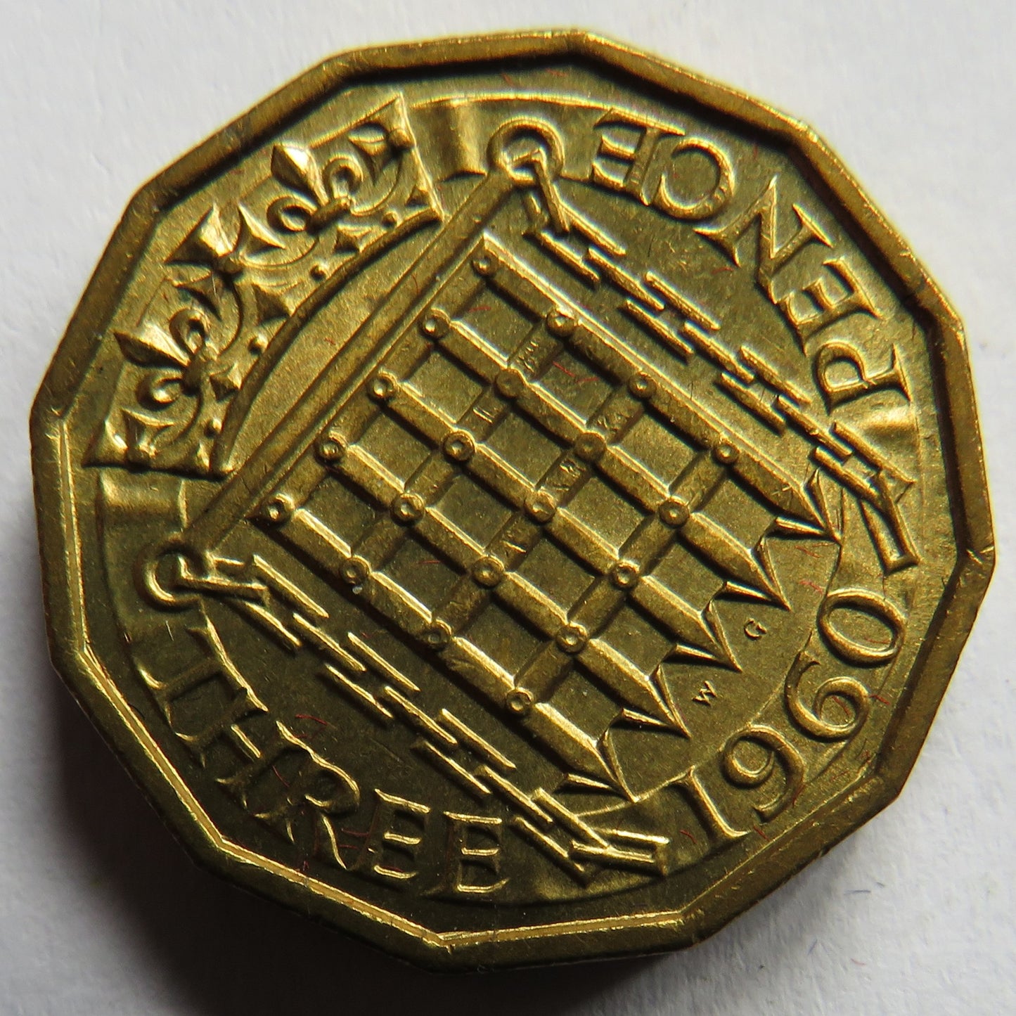 1960 Queen Elizabeth II Brass Threepence Coin In High Grade