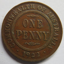 Load image into Gallery viewer, 1922 King George V Australia One Penny Coin
