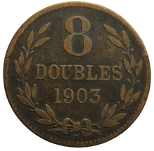 Load image into Gallery viewer, 1903-H Guernsey 8 Doubles Coin
