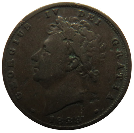 1828 King George IV Farthing Coin - Great Britain
