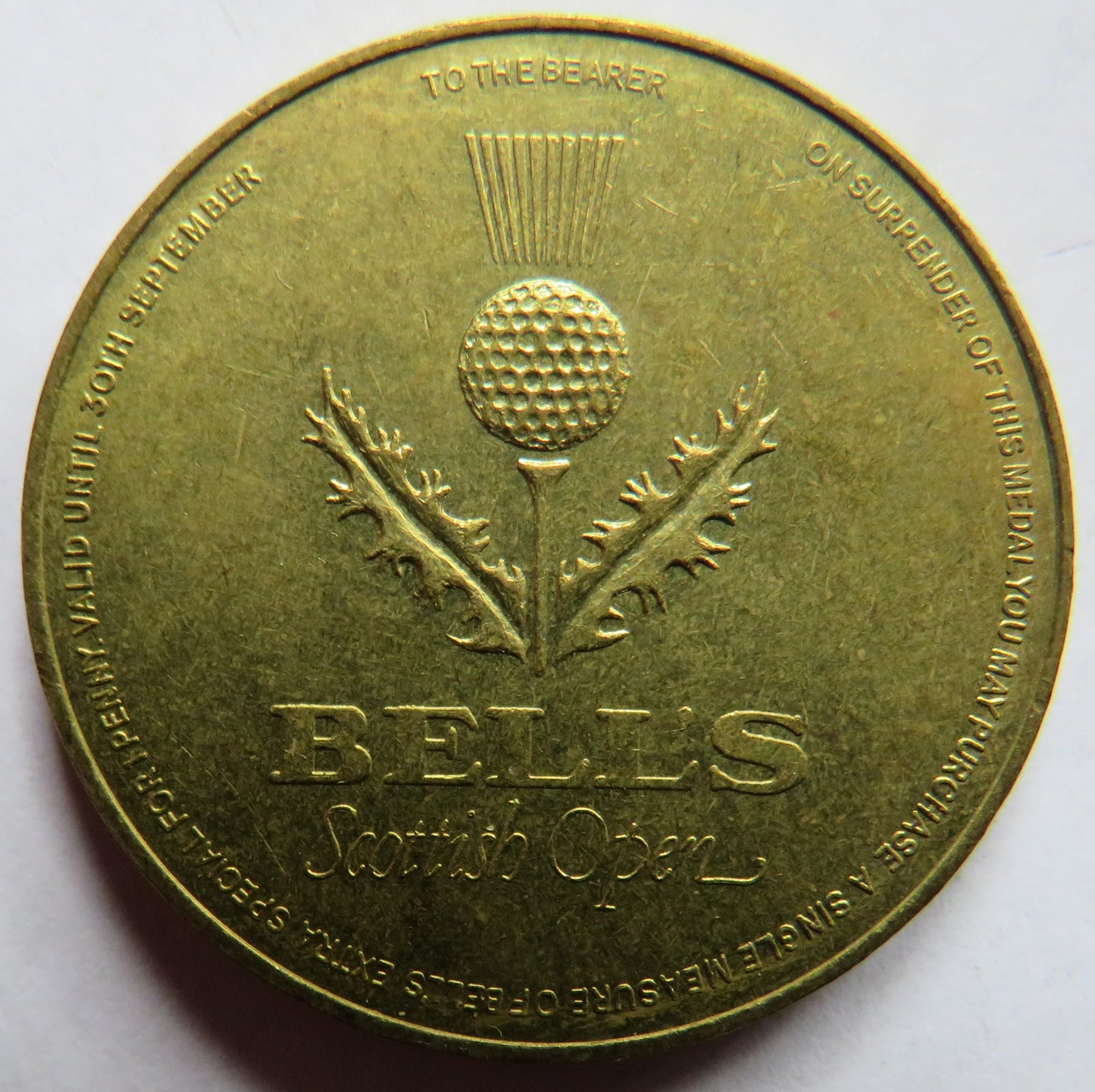 Vintage Bell's Scottish Open Token / Medal