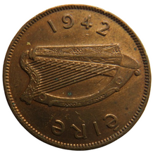 Load image into Gallery viewer, 1942 Ireland Halfpenny Coin
