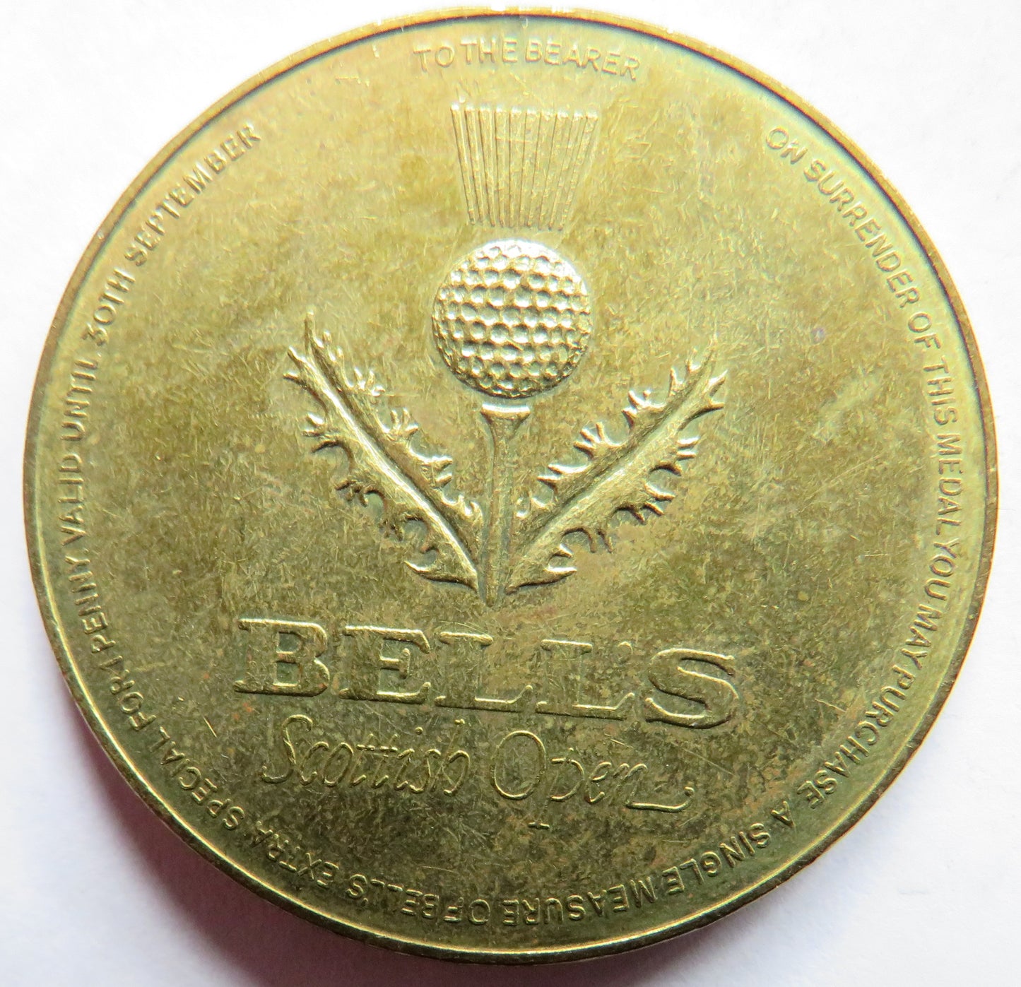 Vintage Bell's Scottish Open Token / Medal