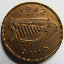 Load image into Gallery viewer, 1942 Ireland Halfpenny Coin
