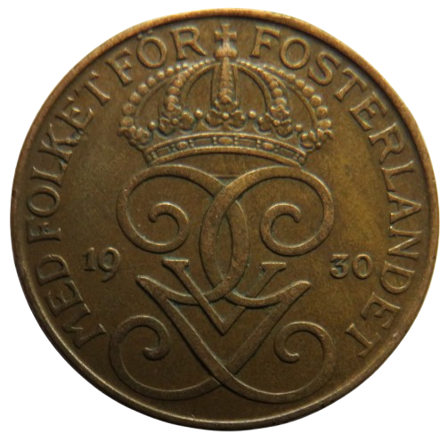 1930 Sweden 5 Öre / Ore Coin