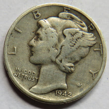 Load image into Gallery viewer, 1942 USA Silver Mercury Dime Coin
