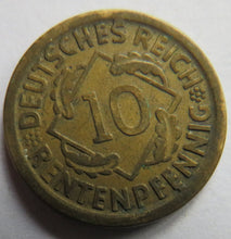 Load image into Gallery viewer, 1924-D Germany - Weimar Republic 10 Rentenpfennig Coin
