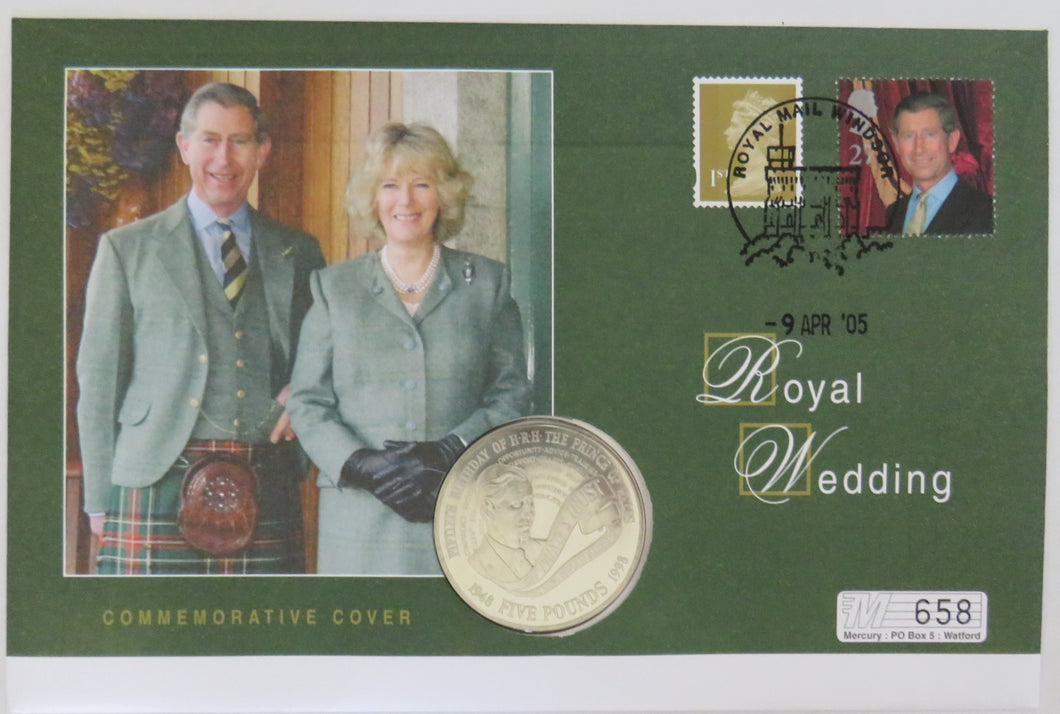 1998 £5 Coin & Stamp Cover Royal Wedding