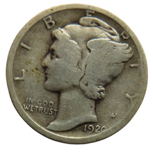 Load image into Gallery viewer, 1920 USA Silver Mercury Dime Coin
