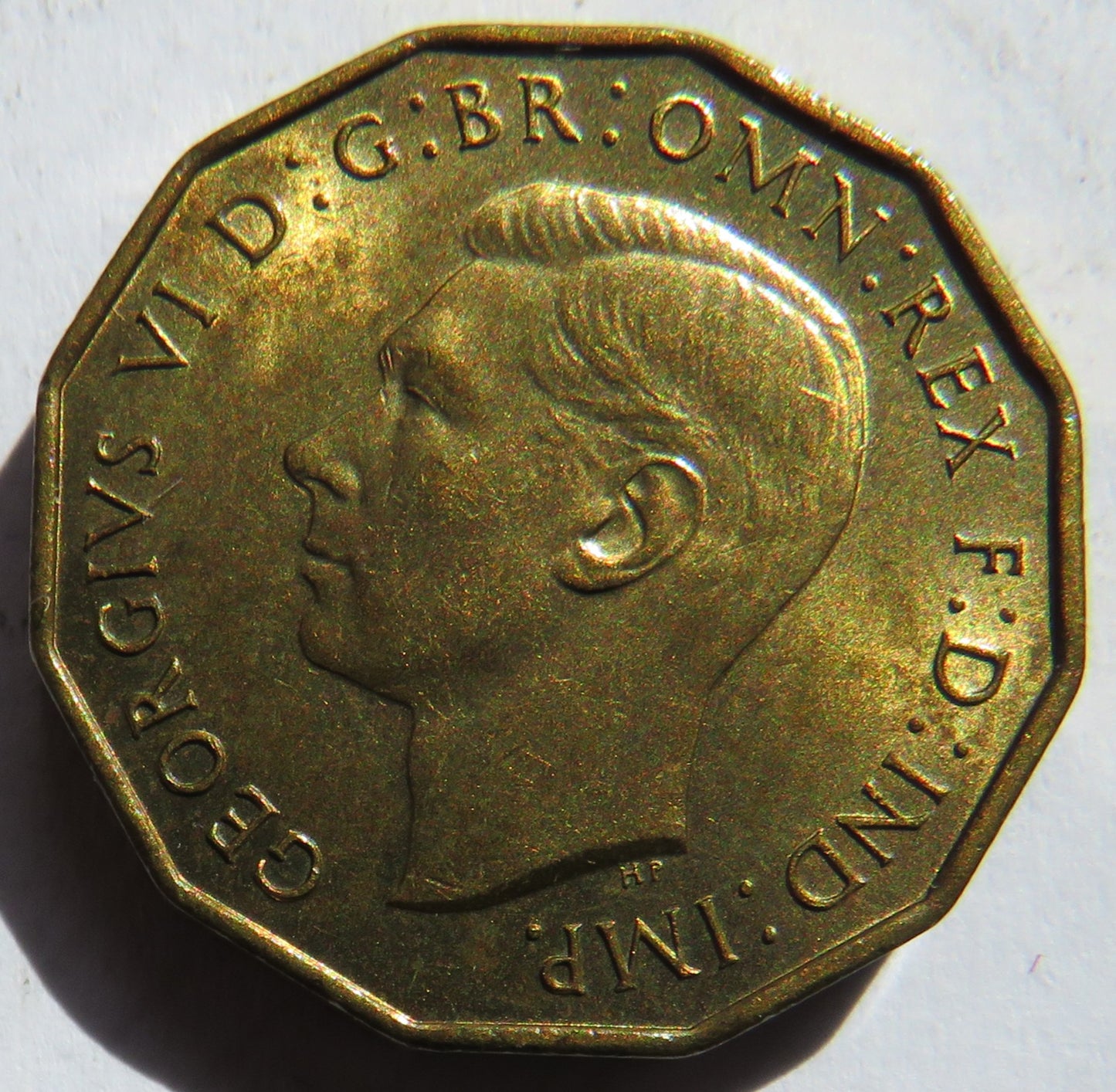 1937 King George VI Brass Threepence Coin In High Grade