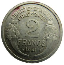 Load image into Gallery viewer, 1941 France 2 Francs Coin
