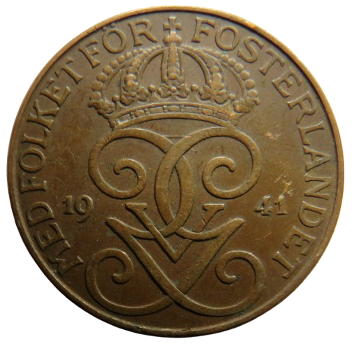 1941 Sweden 5 Öre / Ore Coin