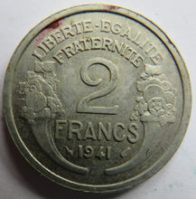 Load image into Gallery viewer, 1941 France 2 Francs Coin
