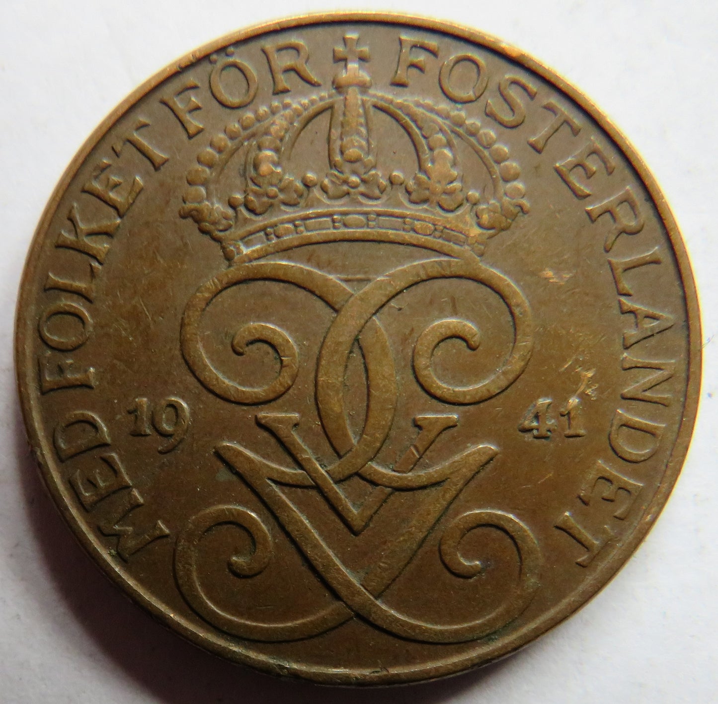 1941 Sweden 5 Öre / Ore Coin