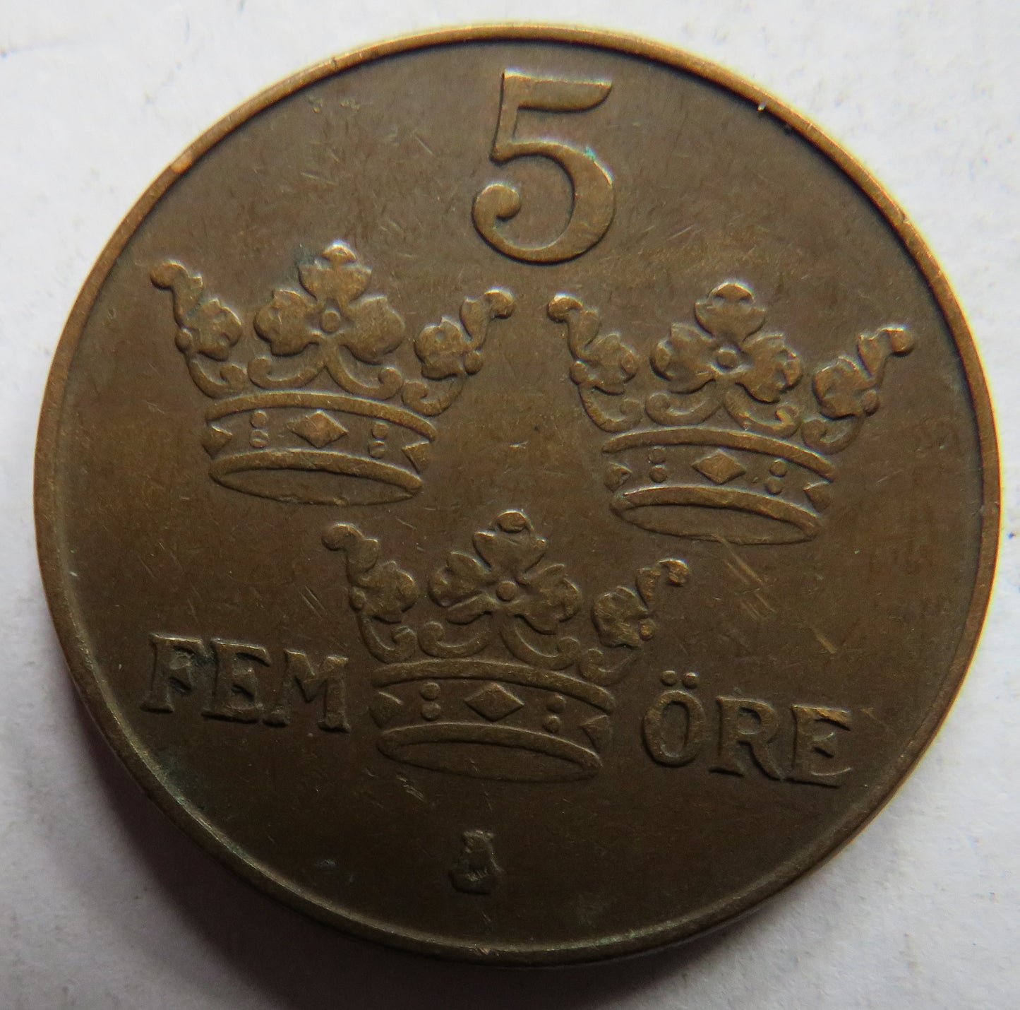 1941 Sweden 5 Öre / Ore Coin