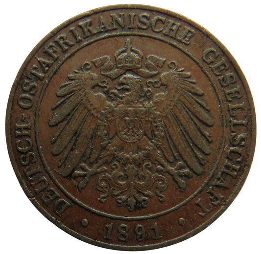 1891 German East Africa One Pesa Coin