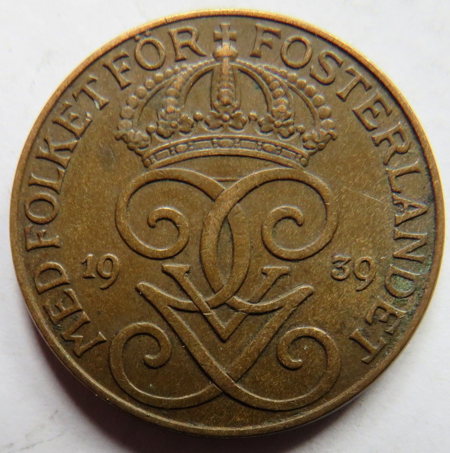 1939 Sweden 5 Öre / Ore Coin