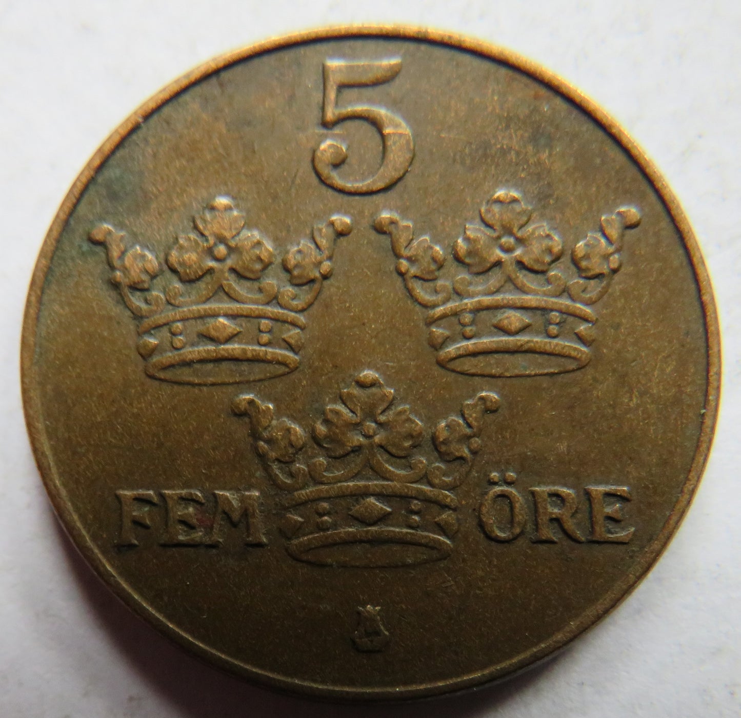 1939 Sweden 5 Öre / Ore Coin
