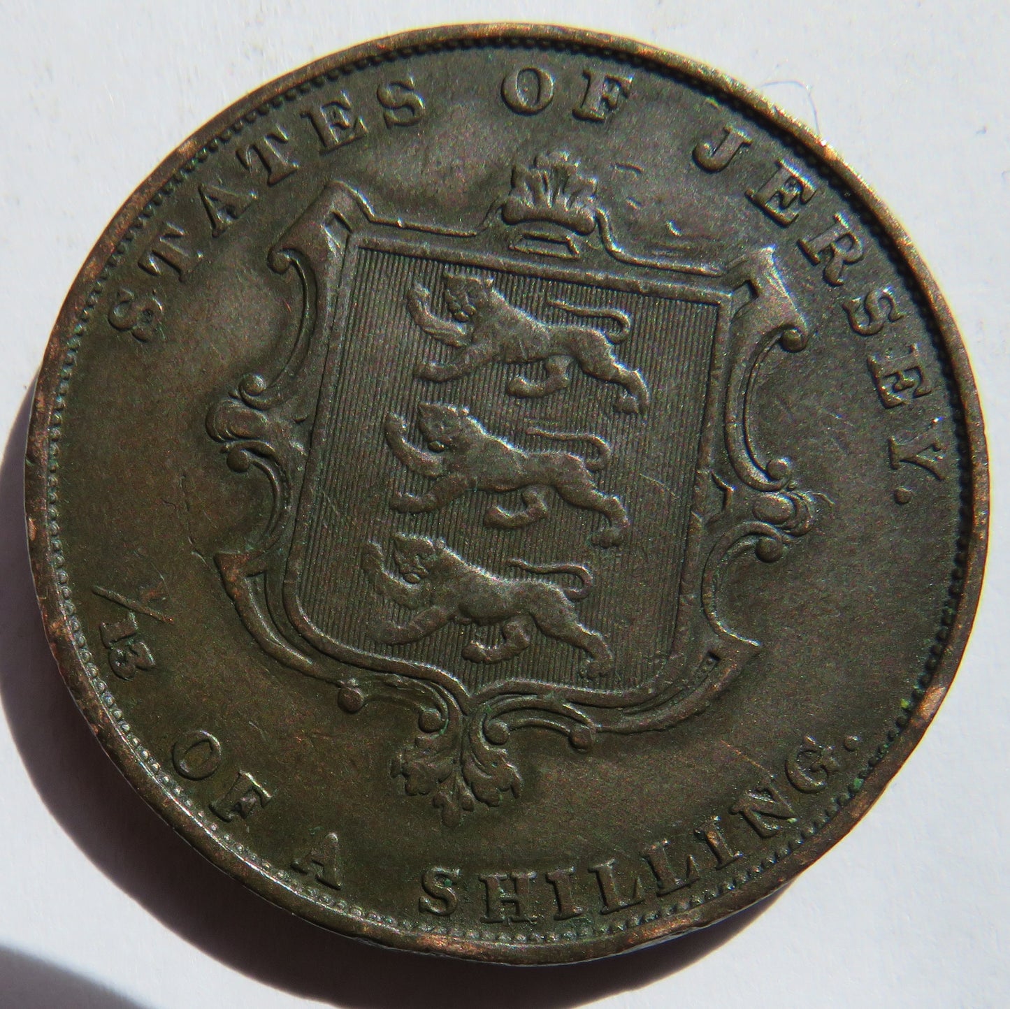 1851 Queen Victoria States of Jersey 1/13th Shilling Coin