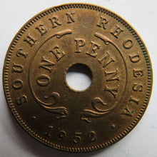 Load image into Gallery viewer, 1952 Southern Rhodesia One Penny Coin
