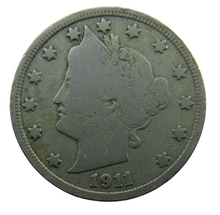 Load image into Gallery viewer, 1911 USA Liberty Head Nickel Coin
