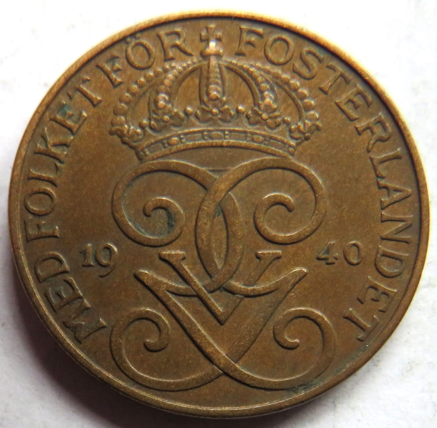 1940 Sweden 5 Öre / Ore Coin