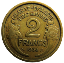 Load image into Gallery viewer, 1933 France 2 Francs Coin
