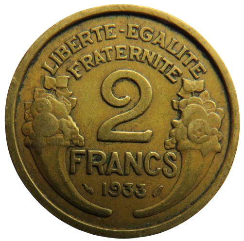 1933 France 2 Francs Coin