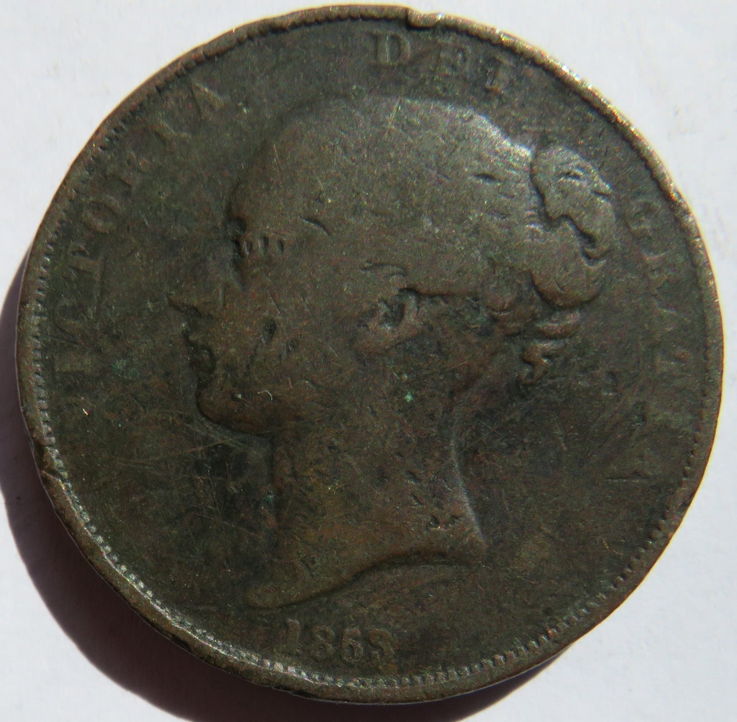 1853 Queen Victorian Young Head One Penny Coin - Great Britain