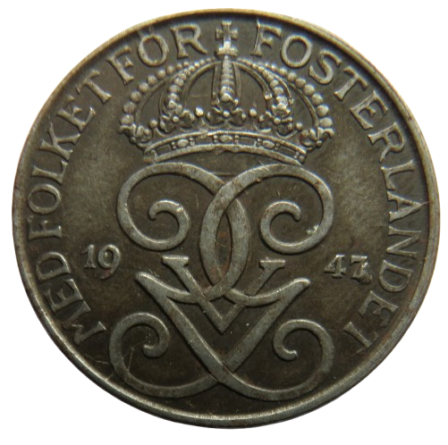 1947 Sweden 5 Öre / Ore Coin