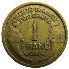 Load image into Gallery viewer, 1941 France One Franc Coin
