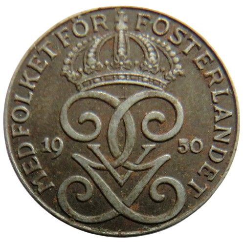 1950 Sweden 2 Öre / Ore Coin