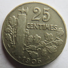 Load image into Gallery viewer, 1905 France 25 Centimes Coin
