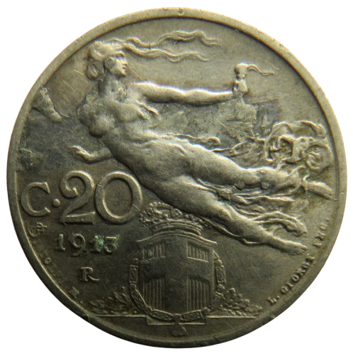 1913 Italy 20 Centesimi Coin