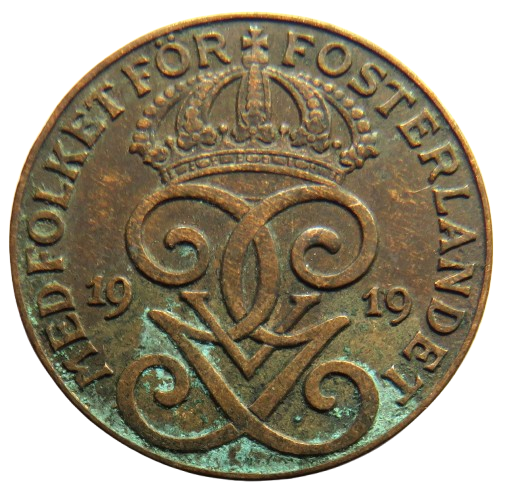 1919 Sweden 2 Öre / Ore Coin