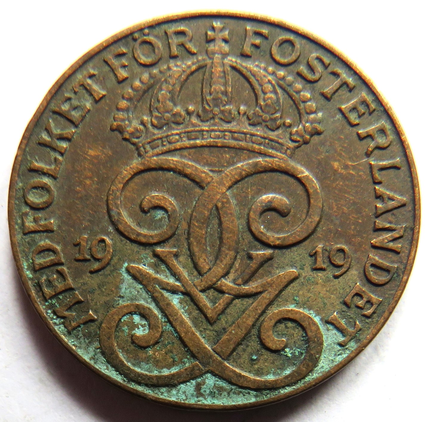 1919 Sweden 2 Öre / Ore Coin