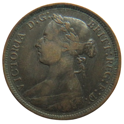 1890 Queen Victoria Halfpenny Coin - Great Britain
