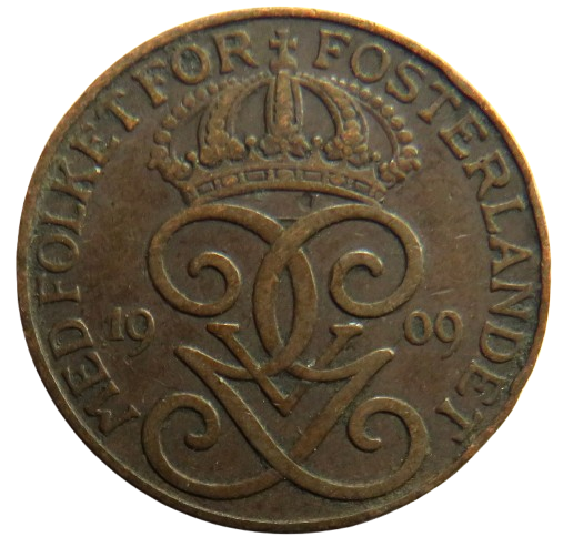 1909 Sweden 2 Öre / Ore Coin