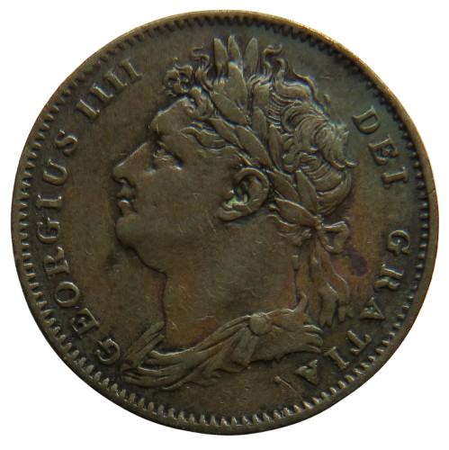 1822 King George IV Farthing Coin - Great Britain