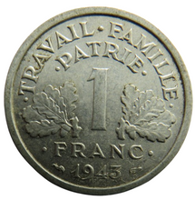 Load image into Gallery viewer, 1943 France One Franc Coin
