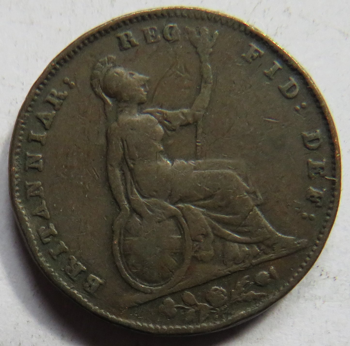 1853 Queen Victoria Young Head Farthing Coin - Great Britain