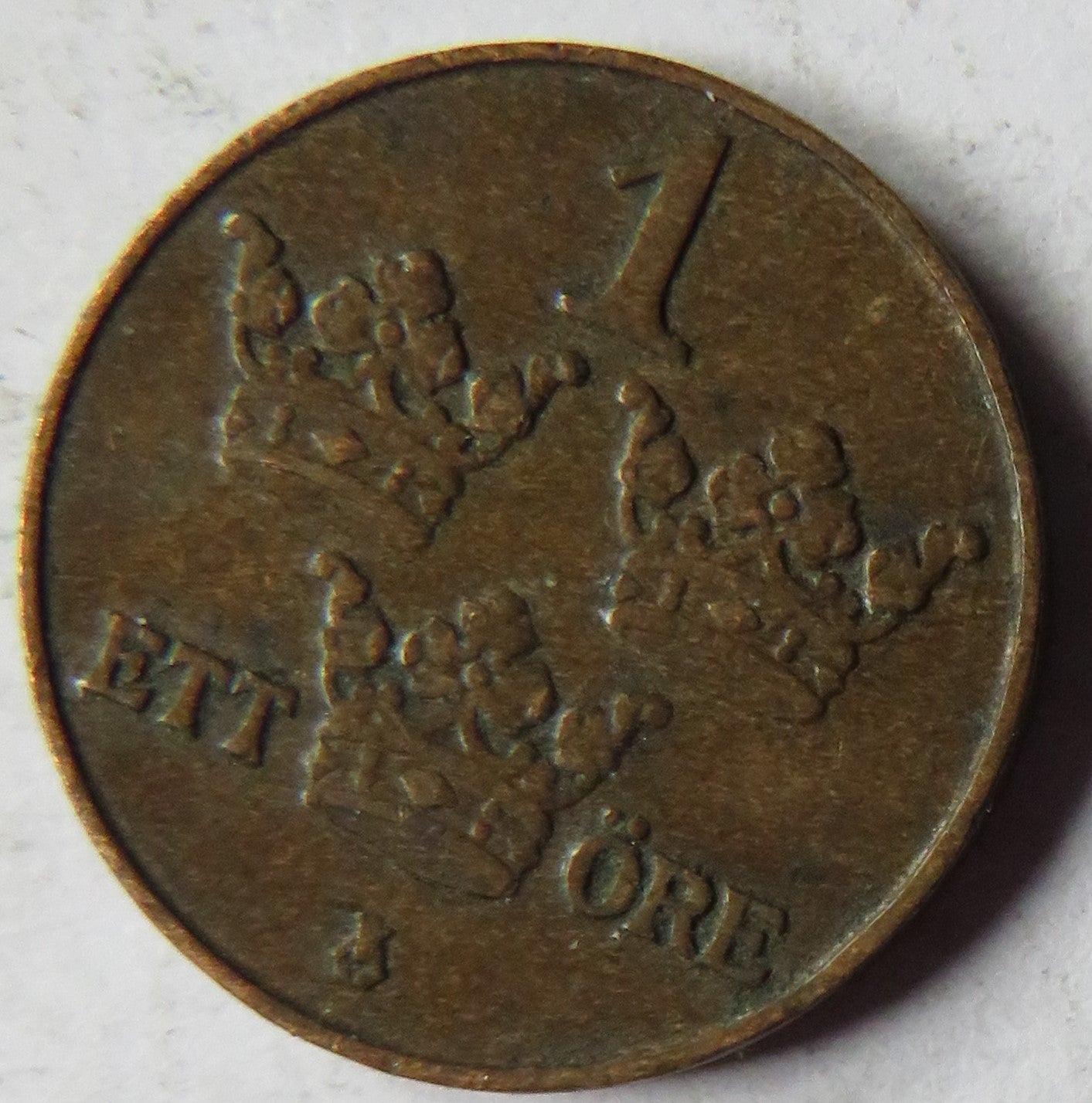 1923 Sweden One Ore Coin